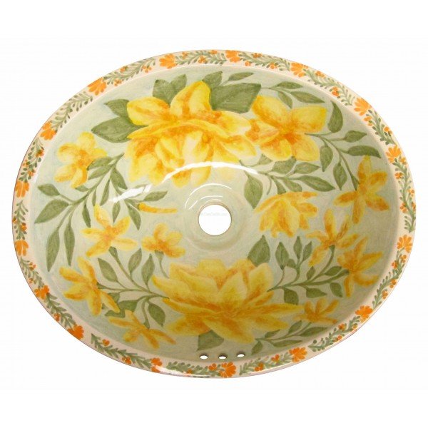 Talavera Sink Flores Amarillas